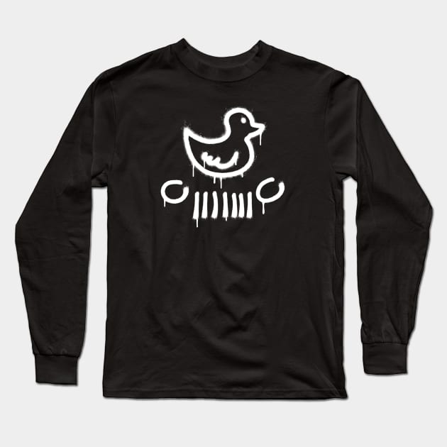 Duck Duck Jeep - Graffiti White Long Sleeve T-Shirt by Barn Shirt USA